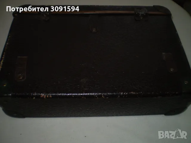 Стар малък картонен куфар за пътуване  ученическа чанта картон метал, снимка 5 - Антикварни и старинни предмети - 49289523