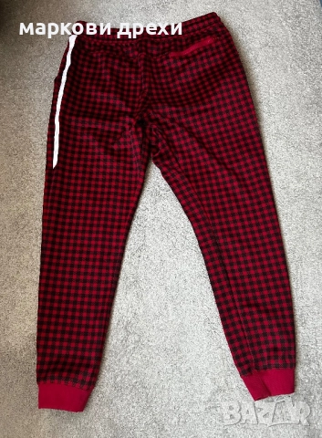 Nike Gingham Check Joggers In Red L, снимка 4 - Спортни дрехи, екипи - 52913221