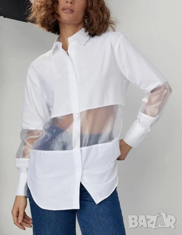 овърсайз ризи с тюл , снимка 6 - Ризи - 50879300