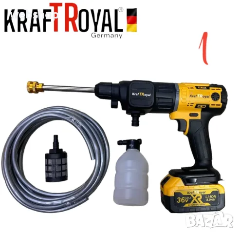 5в1 Мултифункционален Инструмент 5 Приставки Сменяеми KRAFTROYAL 36V Водоструйка Винтоверт Гайковерт, снимка 7 - Винтоверти - 48903958