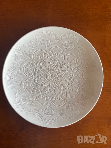 Кръгли бели големи плата за декорация дом сватба 40 см