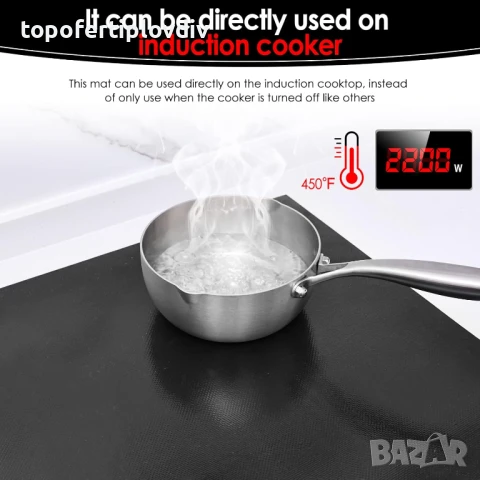 Подложка за индукционен котлон KitchenRaku 52 x 78 cm Induction Protective Mat, снимка 5 - Котлони - 50793093