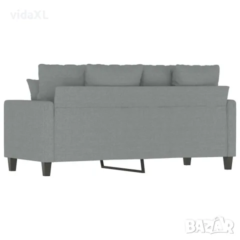 vidaXL 2-местен диван, светлосив, 140 см, плат, снимка 6 - Дивани и мека мебел - 56147293