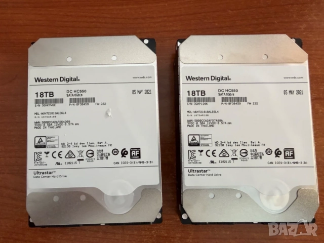 Твърд диск 18TB WD Enterprise Ultrastar DC HC550 х 2 бр за ремонт (Host I/O error & RAW Read Error)