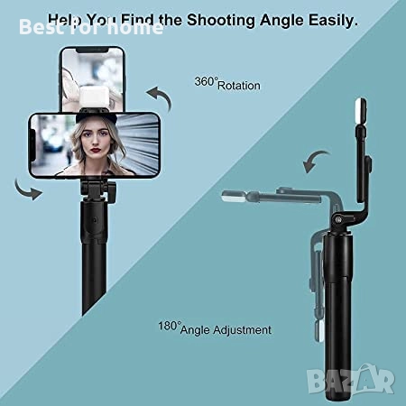 Най-нов селфи стик с LED запълваща светлина, снимка 5 - Друга електроника - 52629972