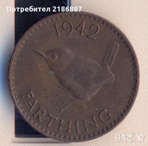 Великобритания 1 фартинг 1942 година, снимка 1