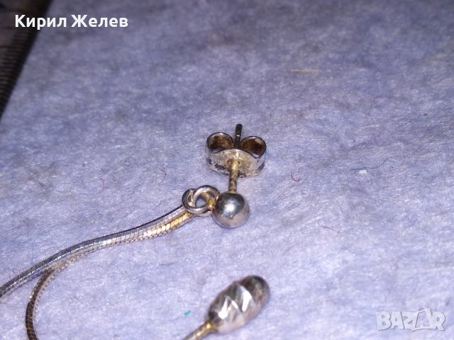 ЕФИРНА НЕЖНА СРЕБЪРНА МОДНА ОБЕЦА СРЕБРО 925 ДИЗАЙНЕРСКИ АРТ МОДЕЛ 38279, снимка 7 - Обеци - 40938986