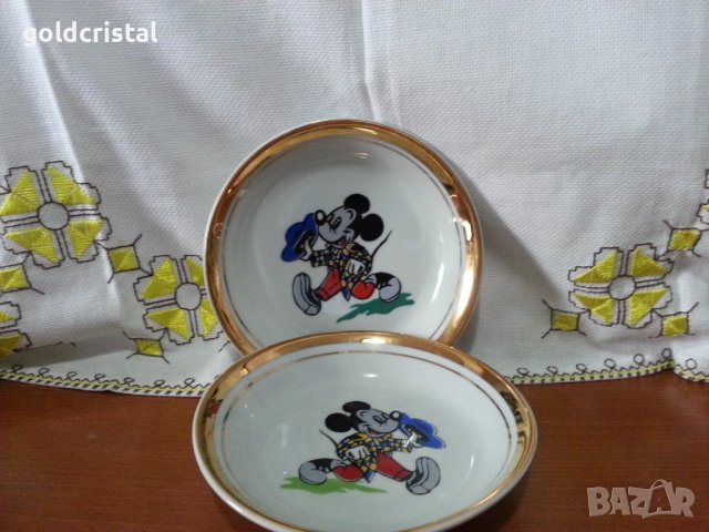 Стар български порцелан детски комплект за хранене 