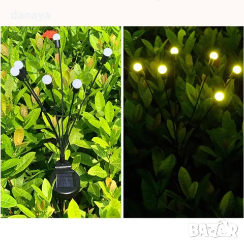 5767 Градинска соларна лампа с 6 люлеещи топчета, 65 см, снимка 9 - Градински мебели, декорация  - 49284332