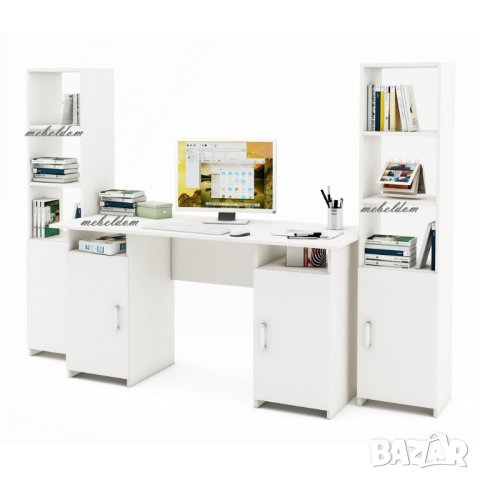 Бюро 143см. с 2 врати и 2 етажерки с плавни врати(код-0915), снимка 5 - Бюра - 41079732