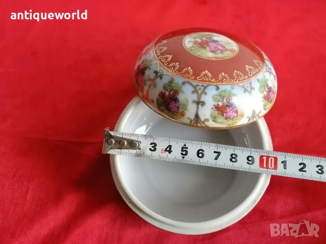 Френска Барокова Порцеланова Кутия за Бижута , снимка 6 - Антикварни и старинни предмети - 41594816