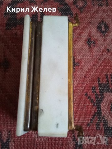 Кутия за бижута стара мраморна с бронзови крачета 43735, снимка 7 - Колекции - 44448881