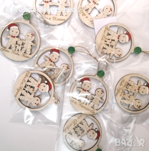 Дървена коледна играчка „Семейство“, снимка 2 - Плюшени играчки - 52355658