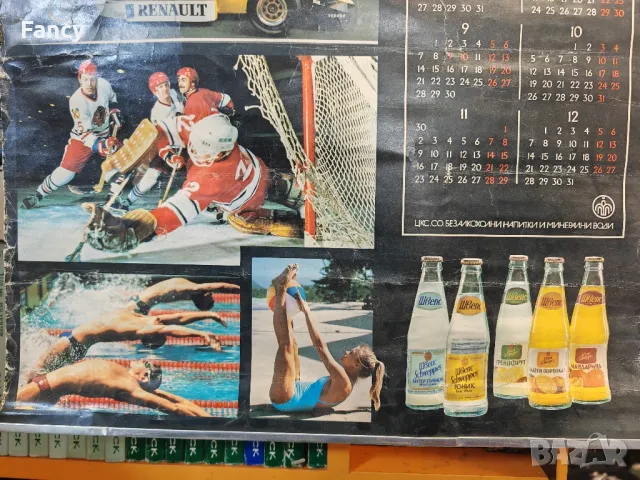Стар рекламен календар на Швепс 1987 г, снимка 6 - Колекции - 47631126