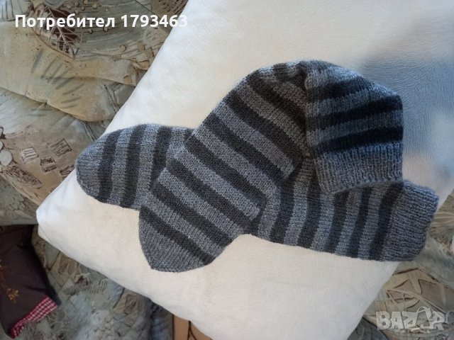 Ръчно плетени мъжки чорапи размер 43, снимка 1 - Мъжки чорапи - 40956245