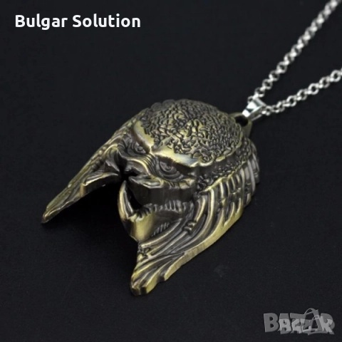 Хищника-The Predator-Колие-Медальон-Маска-Масивен-Едър, снимка 7 - Колиета, медальони, синджири - 52666136
