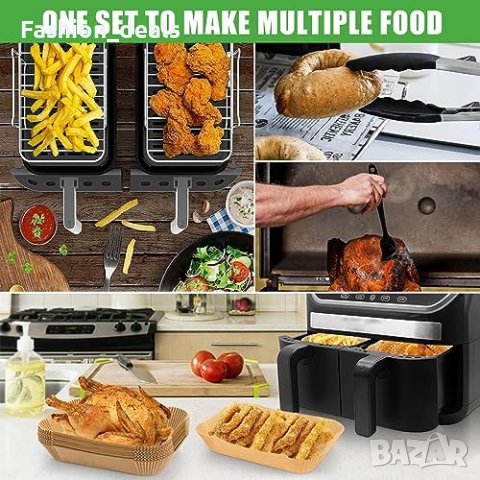 Нов комплект от 6 многофункционални аксесоари за въздушен фритюрник Air Fryer, снимка 6 - Мъжки - 42505987