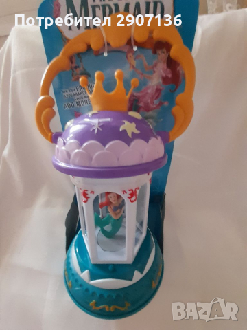 НОЩНА ЛАМПИЧКА С РУСАЛКАТА АРИЕЛ,РАБОТИ С БАТЕРИИ,свети и се върти , снимка 8 - Играчки за стая - 35171519