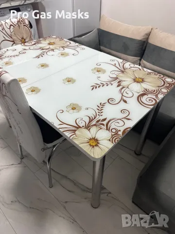 Разтегателна Маса Трапезна Със Стъкло 130(170) / 80 Голяма само за 250 лв. За кухня . Чисто нова Ока, снимка 2 - Маси - 49584227