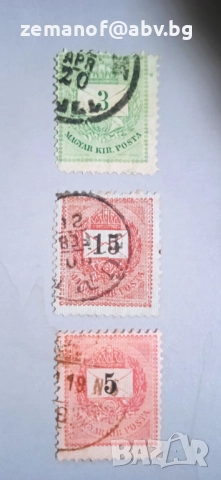 Три марки Унгария 1888 г