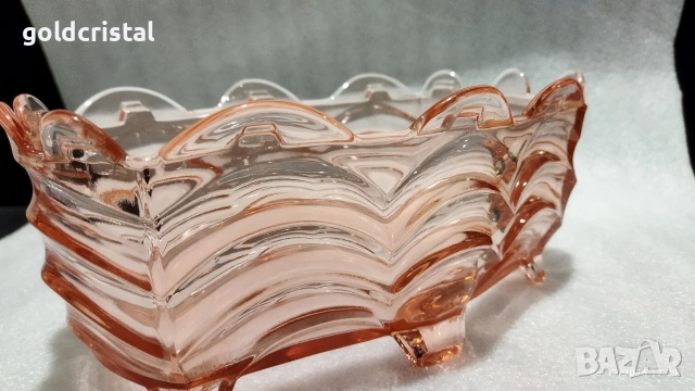 Стара стъклена купа фруктиера бонбониера, снимка 8 - Антикварни и старинни предмети - 52675093
