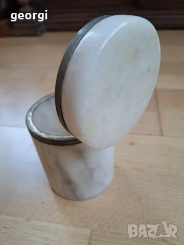 ретро мраморна кутия с капак 3/3, снимка 3 - Антикварни и старинни предмети - 48186493