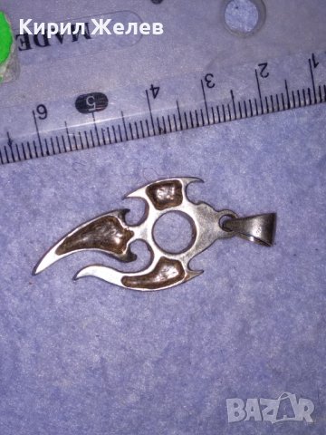 СТИЛИЗИРАН ХЕВИ МЕТЪЛ СРЕБЪРЕН АРТ МЕДАЛЬОН СРЕБРО 925 ЕФЕКТНО ФЕШЪН БИЖУ 15016, снимка 8 - Колиета, медальони, синджири - 39521841