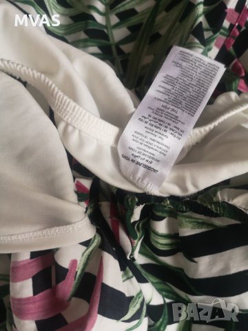 Нов летен плажен топ 36 размер на райе с цветя, снимка 4 - Корсети, бюстиета, топове - 41553513