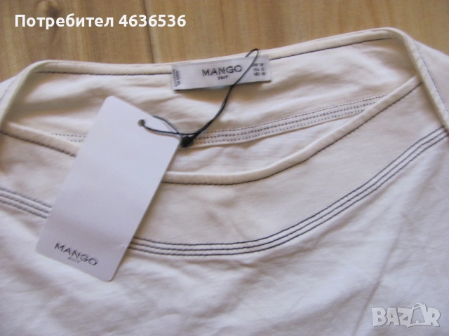 Нова с етикет дамска бяла блуза MANGO ,размер М, снимка 3 - Блузи с дълъг ръкав и пуловери - 53437923