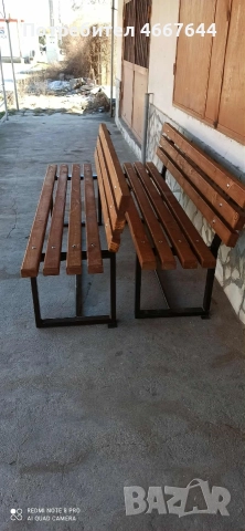Дървена пейка с метални крака., снимка 4 - Градински мебели, декорация  - 52643146