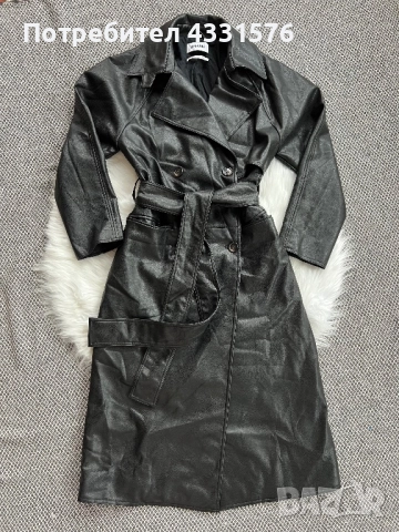 Черно  тренч яке WEEKDAY от ЭКО кожа