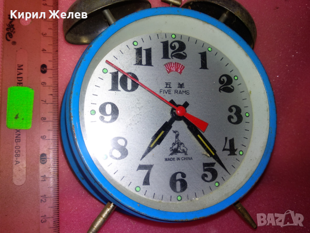 FIVE RAMS MADE in CHINA Стар РЯДЪК КОЛЕКЦИОНЕРСКИ МОДЕЛ РЕТРО МЕХАНИЧЕН КИТАЙСКИ БУДИЛНИК 30507, снимка 2 - Антикварни и старинни предмети - 44549340