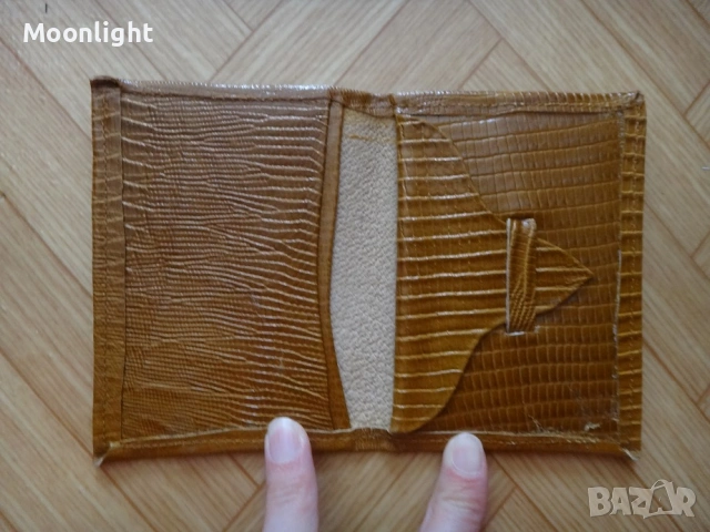 Антика - нов кожен портфейл от едно време, естествена кожа портмоне, соц, ретро, винтидж, старинен, снимка 3 - Антикварни и старинни предмети - 53134826