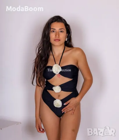 Черен дамски цял бански 