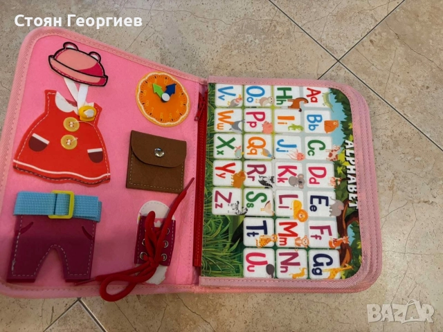 Бизиборд занимателно куфарче книжка Монтесори активна дъска за учене, снимка 4 - Образователни игри - 52632020