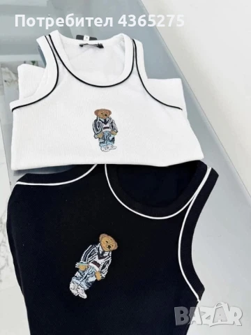 Ново 💕♥️❎✅☺️потници мече в бяло и в черно🌞❤️ПРЕМИУМ КАЧЕСТВО 🌸НАЙ-НИСКА ЦЕНА🌸, снимка 3 - Потници - 50580188