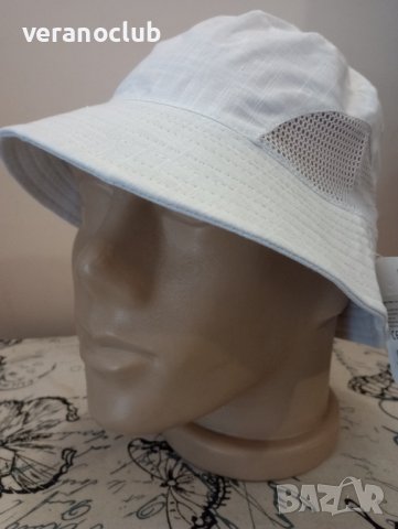 Лятна шапка идиотка Лен Памук 60 см Бяла, снимка 1