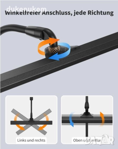 LED Настолна лампа, 40 см 12 W, димируема, скоба за захващане, 5 нива, 5 цвята, снимка 4 - Настолни лампи - 52610955