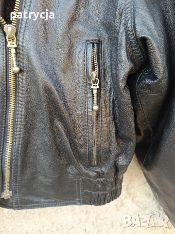 Vintage дамско кожено яке  90s черно М, снимка 6 - Якета - 52126325