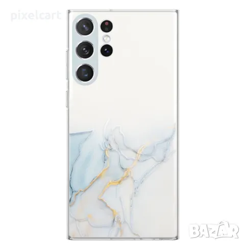 Силиконов калъф Marble за Samsung Galaxy S23 Ultra, сив, снимка 1