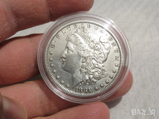 Рядък  сребърен американски долар, морган долар, MORGAN DOLLAR, ONE  DOLLAR - 1881  Сребро сребърен, снимка 5 - Нумизматика и бонистика - 35483309