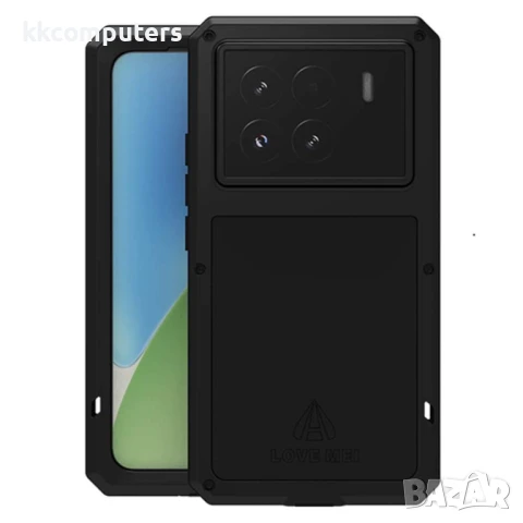 Xiaomi 15 Pro Удароустойчив LOVE MEI Метал + Силикон Калъф + Закалено Стъкло – Черен, Червен, Сребри, снимка 2 - Калъфи, кейсове - 50712939