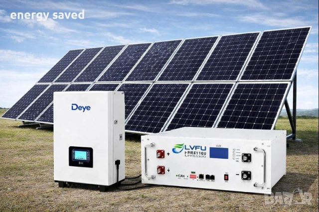 Соларна система Инвертор DEYE 6KW lifepo4 11kw и 16 панела.