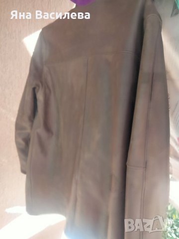 Кафяво кожено яке, снимка 6 - Якета - 34596163