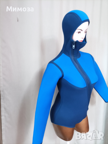 М Неопренов,водолазен костюм/боди с дълъг ръкав/ в синьо, снимка 6 - Екипировка - 36321746