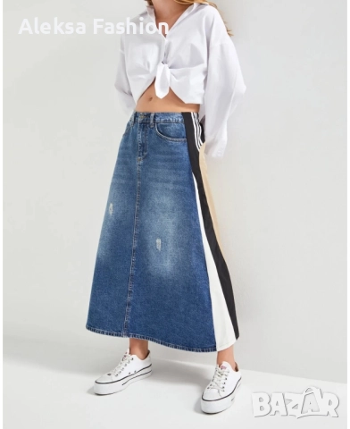 TW3 Дамска дълга дънкова пола 