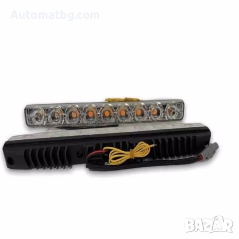 Комплект дневни светлини Automat, С бягащ мигач, 12V, 9 диода, Черен, снимка 7 - Аксесоари и консумативи - 39555922