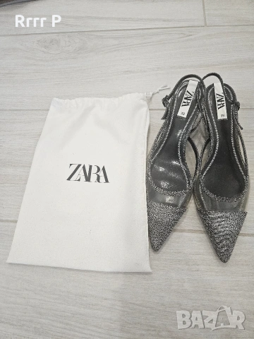 Дамски елегантни обувки с нисък ток Zara, снимка 4 - Дамски обувки на ток - 53746549