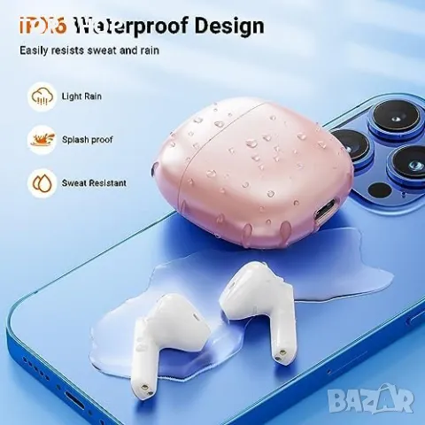 Нови Безжични Bluetooth 5.3 слушалки водоустойчиви за iOS Android, снимка 8 - Bluetooth тонколони - 49444832