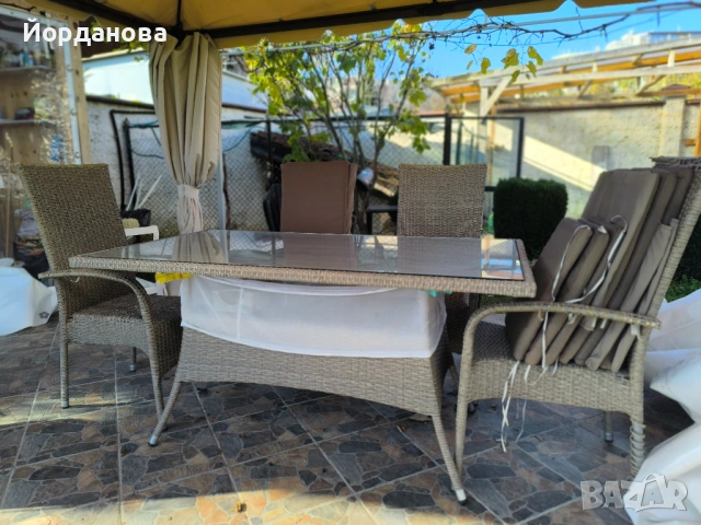 Градинска маса и столове имитация ратан
